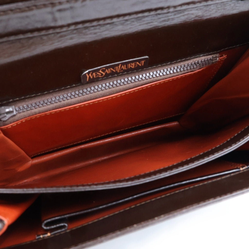 YVES SAINT LAURENT(イヴサンローラン) レザー ショルダーバッグ ブラウン レディース