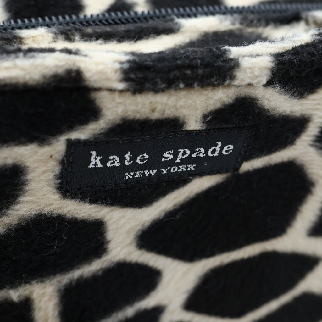 Kate Spade(ケイトスペード) ジラフ柄 ワンショルダーバッグ ブラック×ホワイト レザー レディース