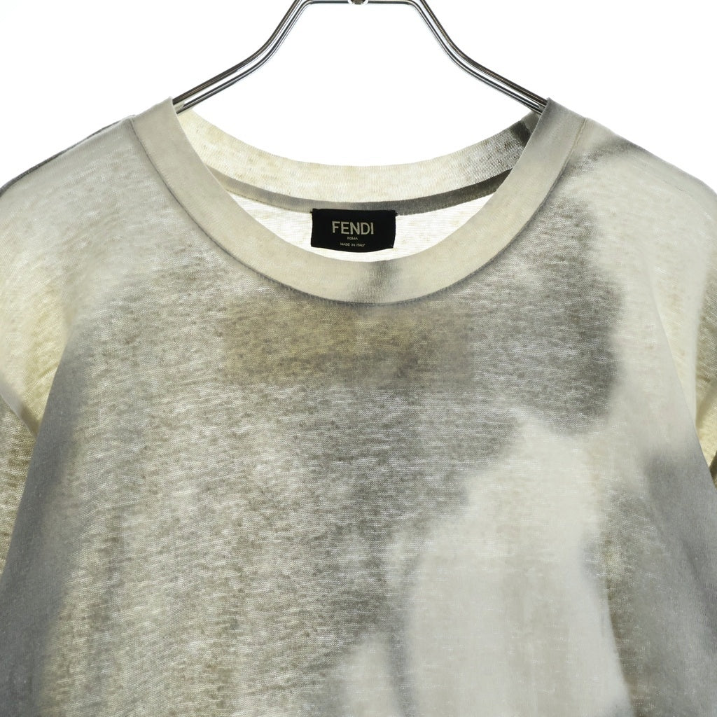 FENDI(フェンディ) Tシャツ 半袖 ロゴ ホワイト/グレー FY1064
