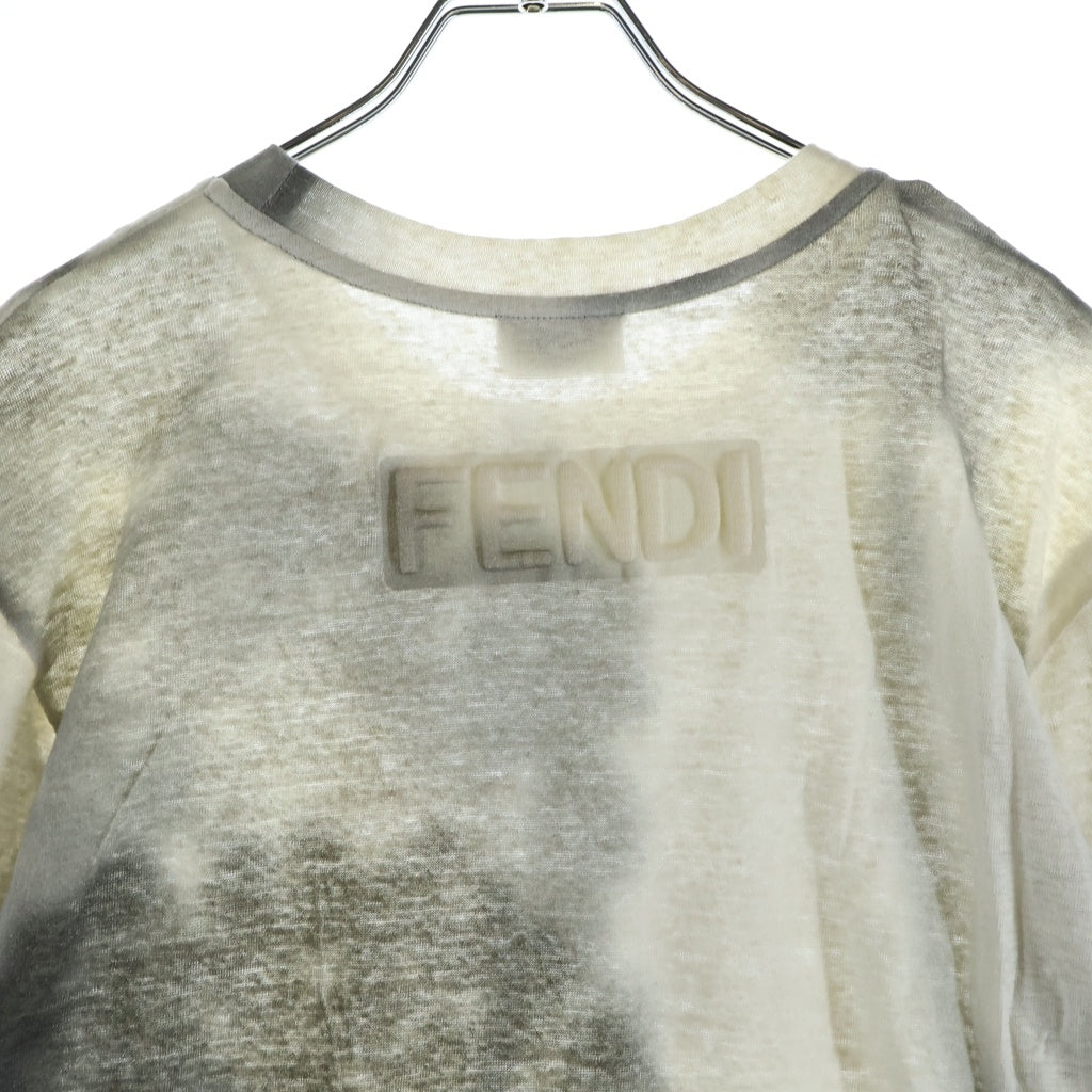 FENDI(フェンディ) Tシャツ 半袖 ロゴ ホワイト/グレー FY1064