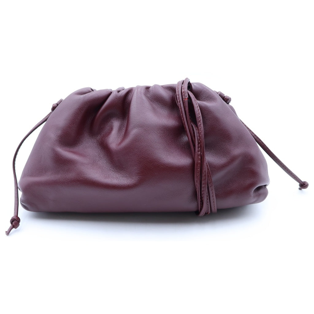 BOTTEGA VENETA(ボッテガヴェネタ) がま口 ミニショルダーバッグ ボルドー ワインレッド レザー レディース
