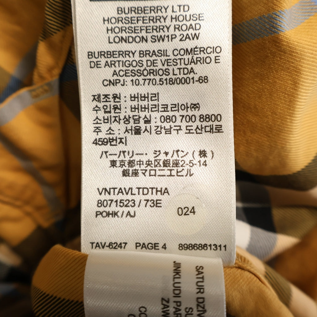 BURBERRY(バーバリー) CAXBRIDGE ノバチェック コットンシャツ オレンジ #XS 80715231 145868 B6234
