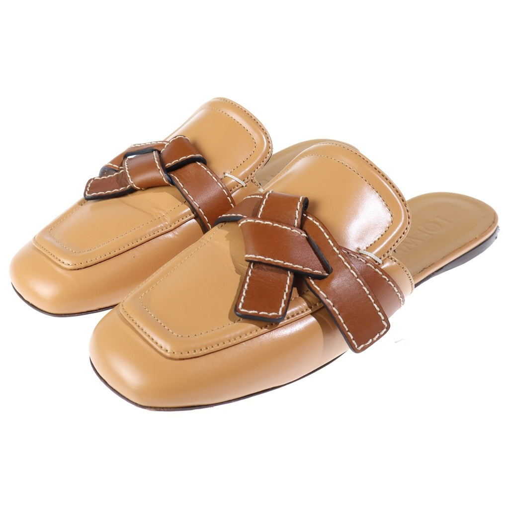 LOEWE(ロエベ) ゲート レザーミュール フラットシューズ ブラウン #36 レディース
