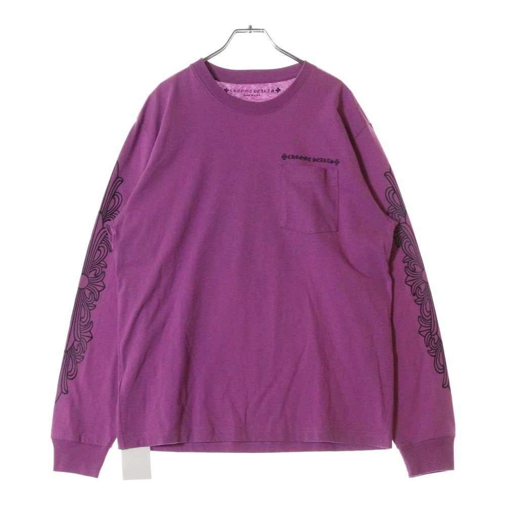CHROME HEARTS(クロムハーツ) 21SS ×マッティボーイ PPO PHYSM LS TEE マッティボーイ スパイダーウェブプリント フィズム クルーネック 長袖Tシャツ カットソー パープル