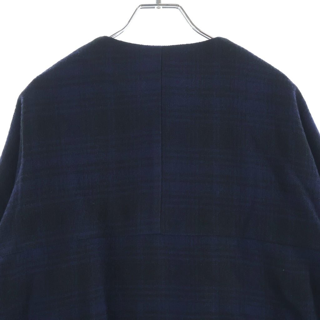 RAKINES(ラキネス) LAYER BOUCLE ROUND COLLAR JACKET ウール レイヤー ブークル ラウンド カラー ジャケット ジップアップジャケット ロングジャケット 10S23FW195J