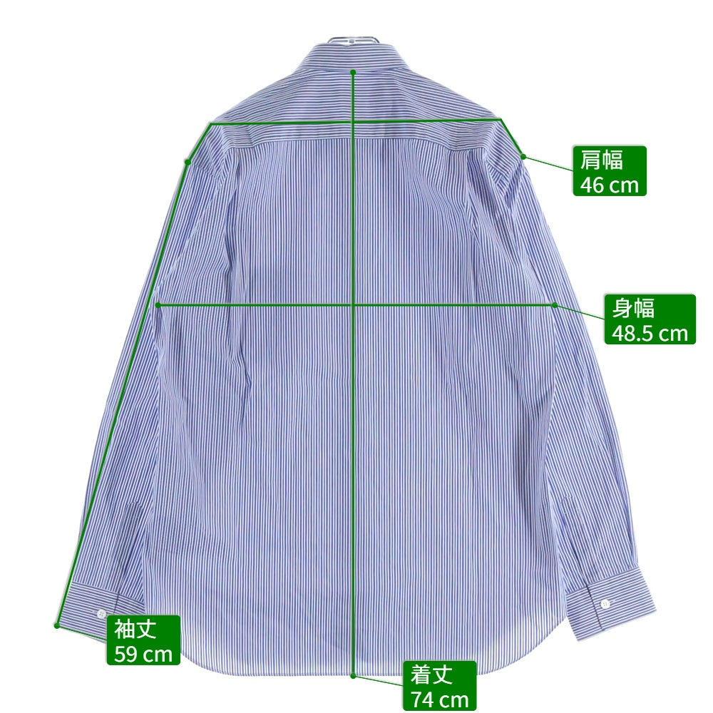 COMME des GARCONS SHIRT(コムデギャルソンシャツ) 17SS FOREVER フォーエバー レギュラーカラー ストライプ柄 長袖シャツ ブルー CDGS2ST