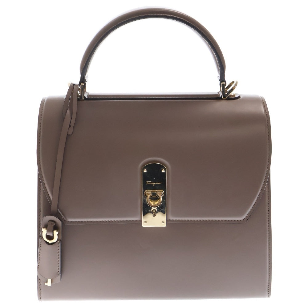 Salvatore Ferragamo(サルヴァトーレ フェラガモ) ガンチーニ 2WAYバッグ ショルダーバッグ ハンドバッグ ブラウン レザー BW-215677