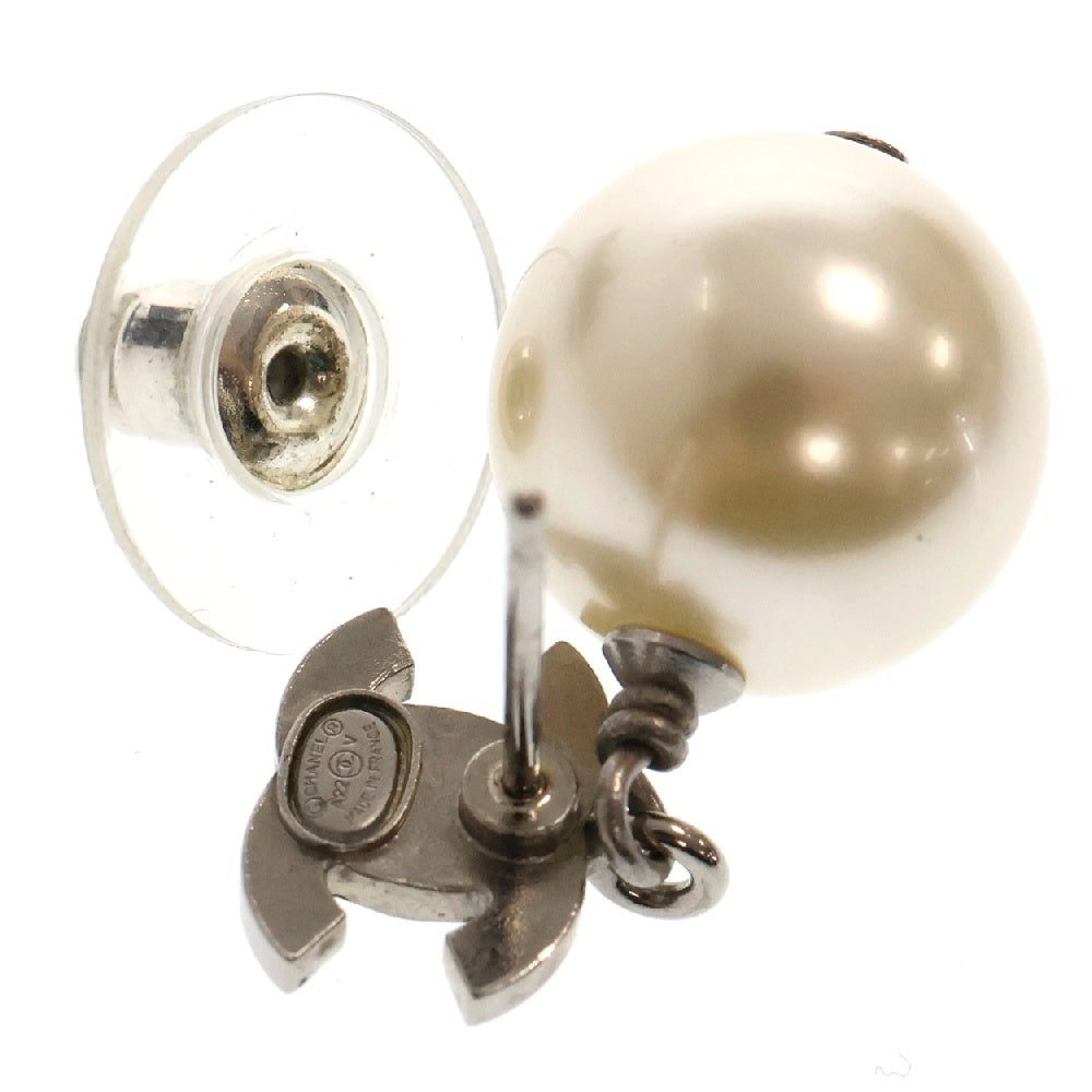 CHANEL(シャネル) ココマーク ラインストーン フェイクパールピアス A22V メタル シルバー アクセサリー