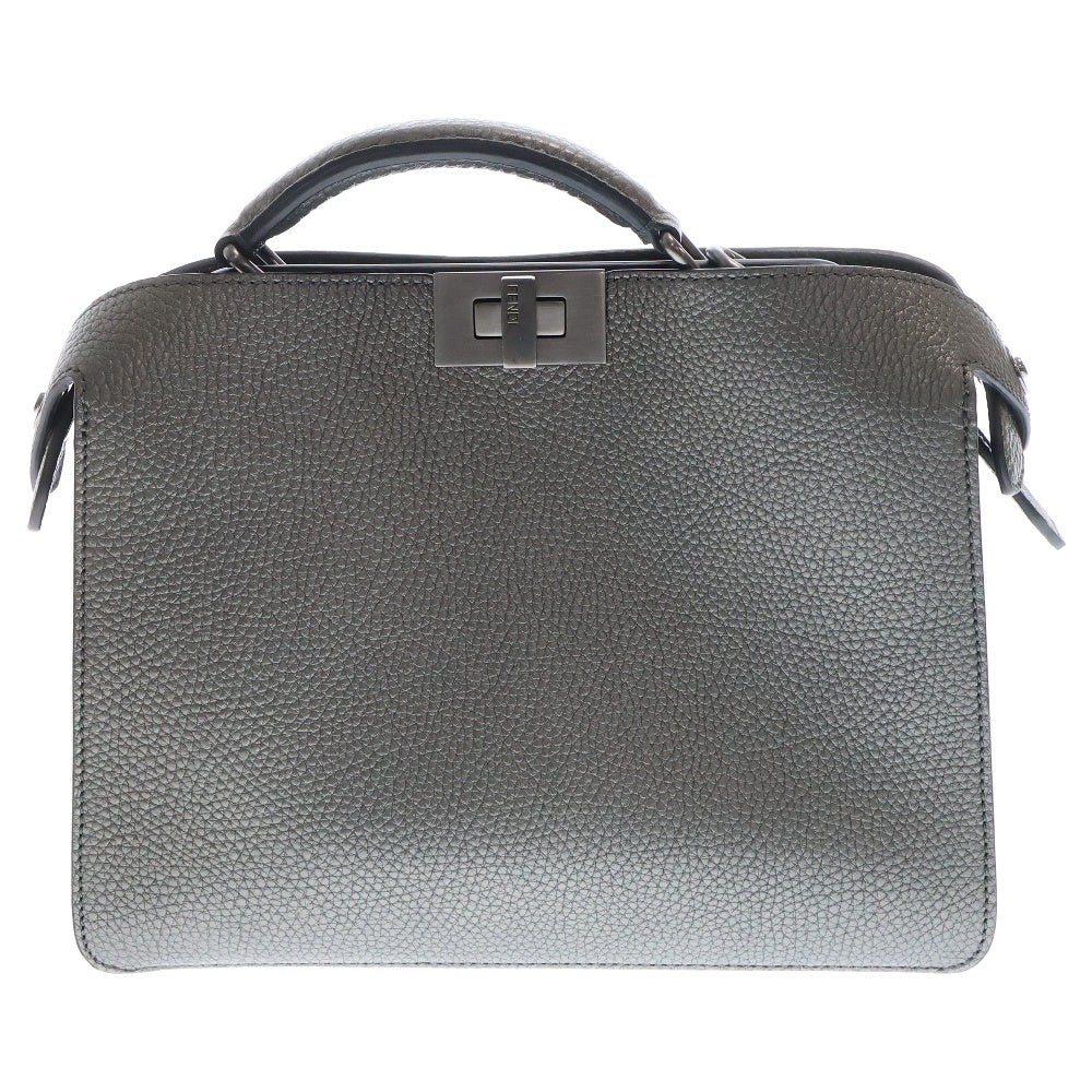 FENDI(フェンディ) ピーカブー アイシーユー スモール グレー レザー 7VA530 2WAYバッグ ショルダーバッグ ハンドバッグ 斜め掛けバッグ ガンメタ