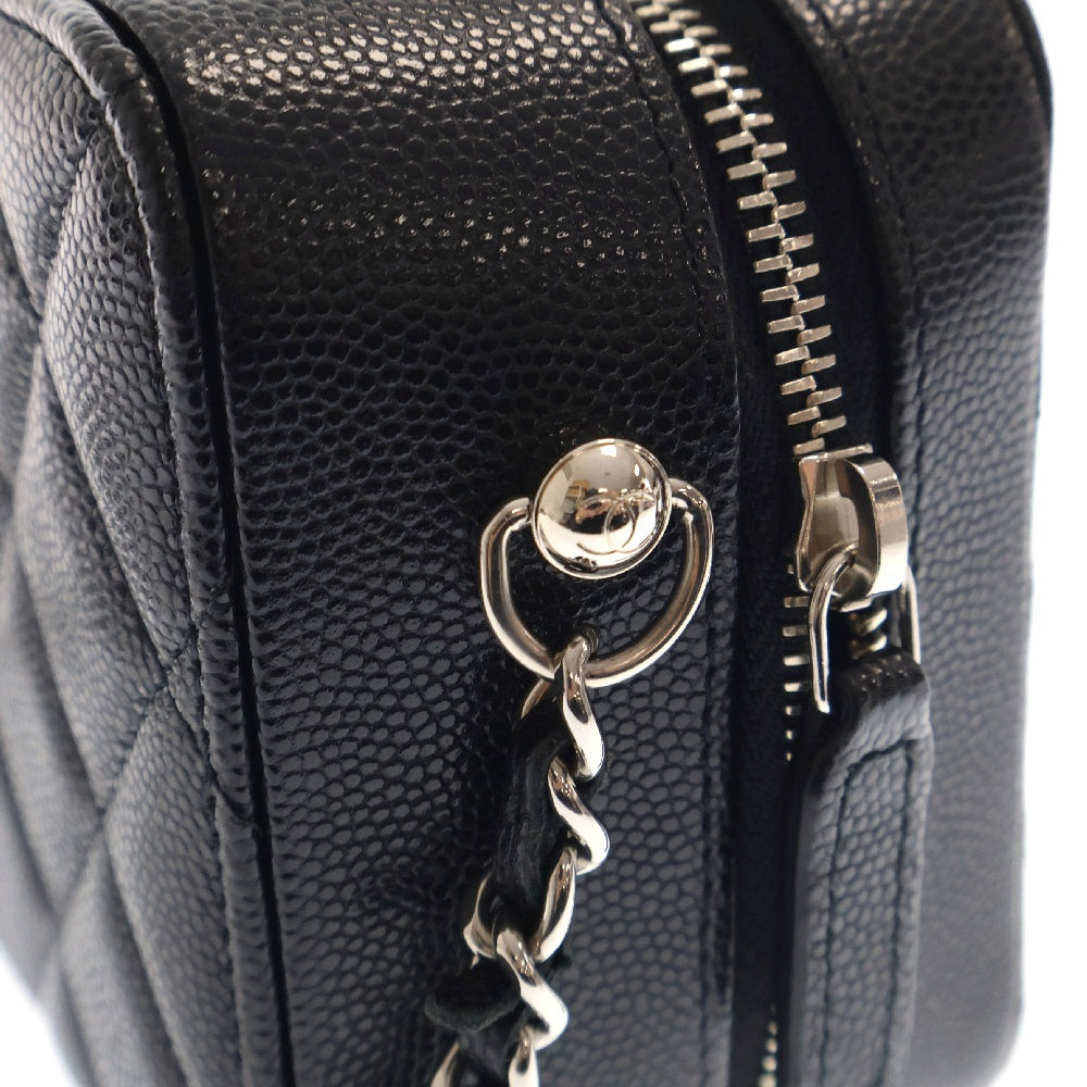 CHANEL(シャネル) マトラッセ ミニ カメラバッグ ブラック キャビアスキン シルバー金具 AP2426 ショルダーバック