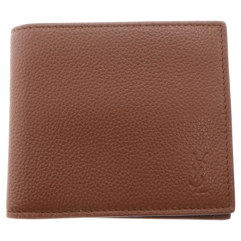 SAINT LAURENT PARIS(サンローランパリ) カサンドラ シャドウ イースト ウエストウォレット ブラウン レザー 687104 コンパクトウォレット 二つ折り財布