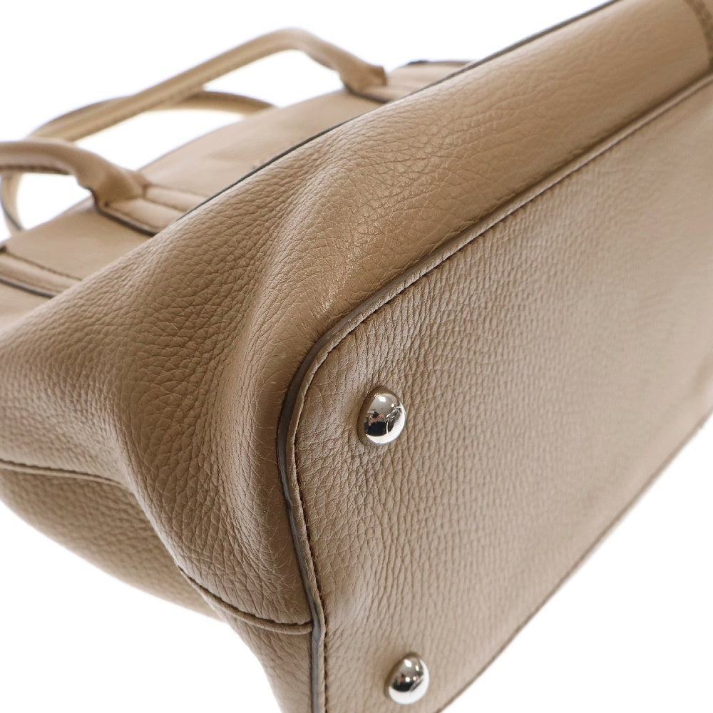 TOD'S(トッズ) ハンドバッグ ベージュ レザー 肩掛けバッグ シルバー金具