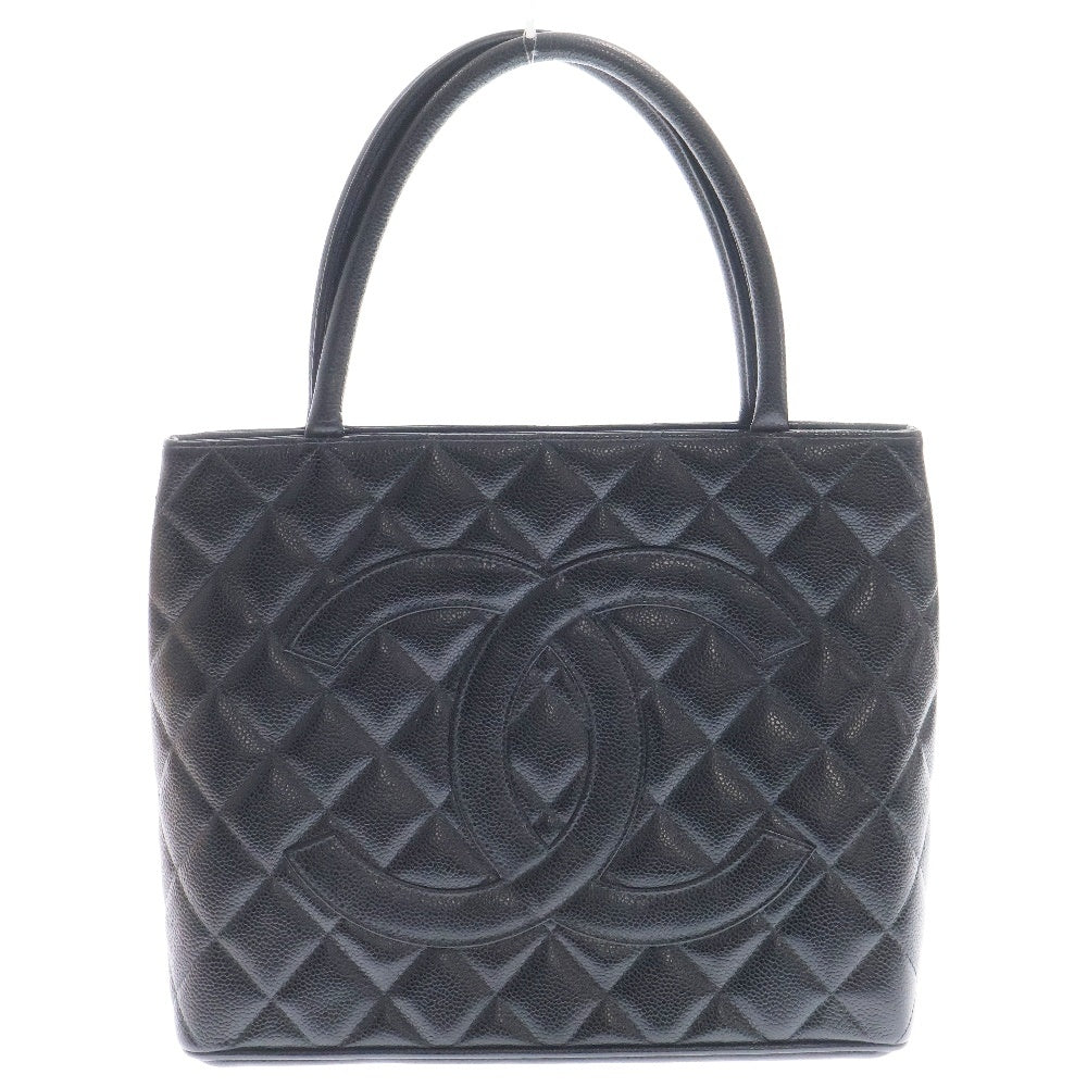CHANEL(シャネル) トートバッグ 復刻トート ブラック シルバー金具 キャビアスキン レザー シリアルシール