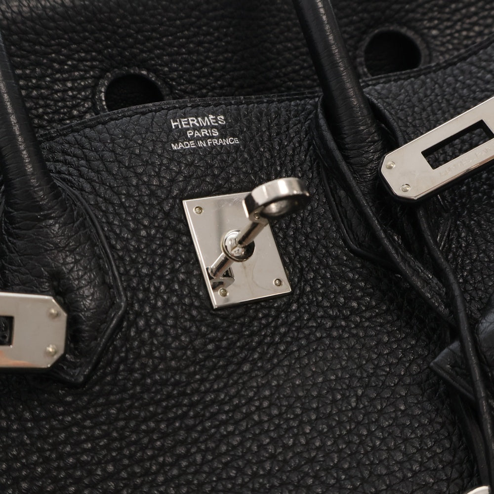 HERMES(エルメス) バーキン25 黒 ブラック トリヨン シルバー金具 □Q刻印 ハンドバッグ