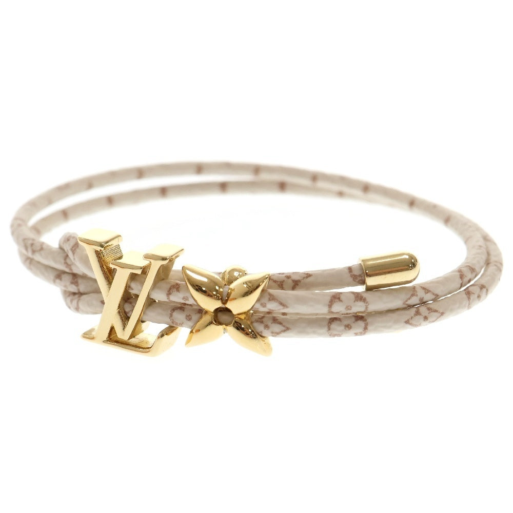 LOUIS VUITTON(ルイヴィトン) ブレスレット LV ブルーム ロゴ ホワイト×ゴールド GP M8529Z アクセサリー