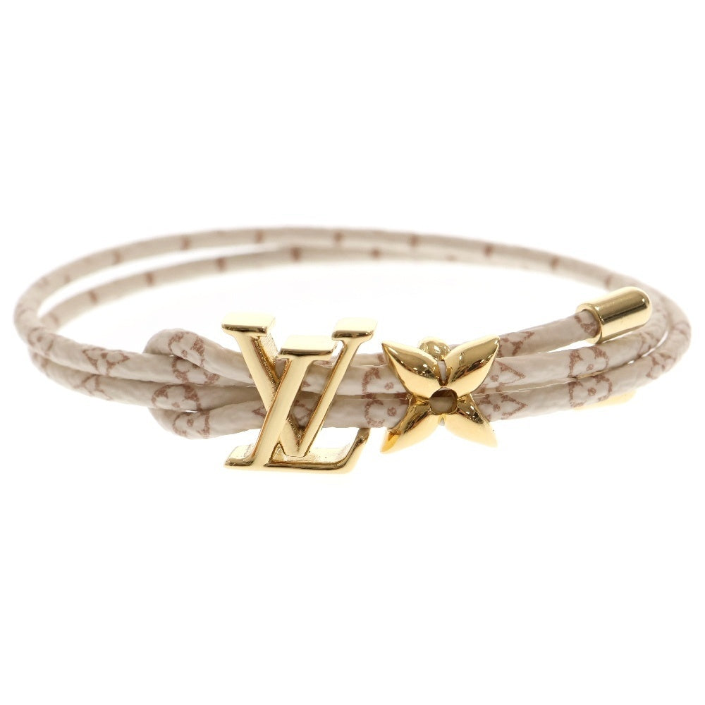LOUIS VUITTON(ルイヴィトン) ブレスレット LV ブルーム ロゴ ホワイト×ゴールド GP M8529Z アクセサリー