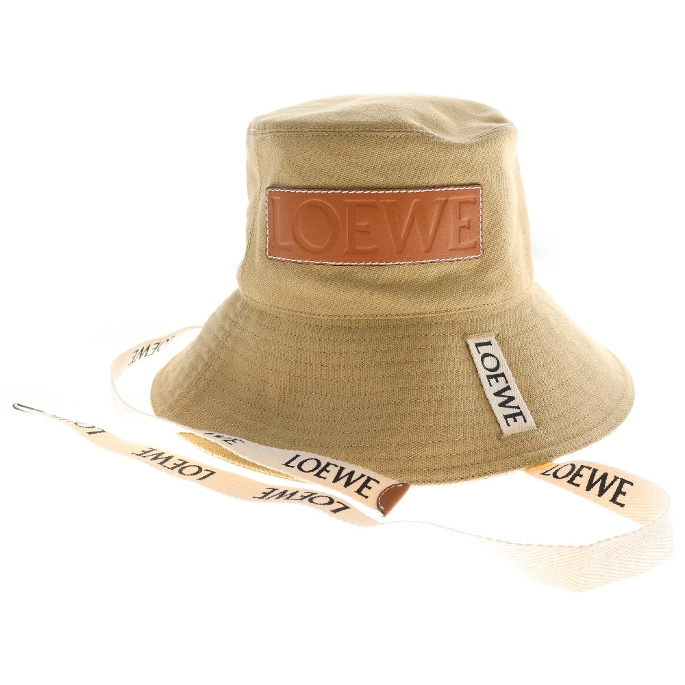 LOEWE(ロエベ) フィッシャーマンハット ロゴ バケットハット ベージュ コットン レディース