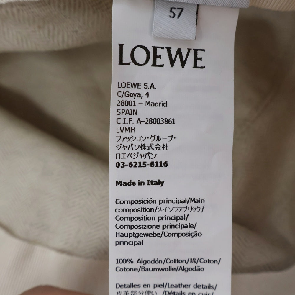 LOEWE(ロエベ) フィッシャーマンハット ロゴ バケットハット ベージュ コットン レディース
