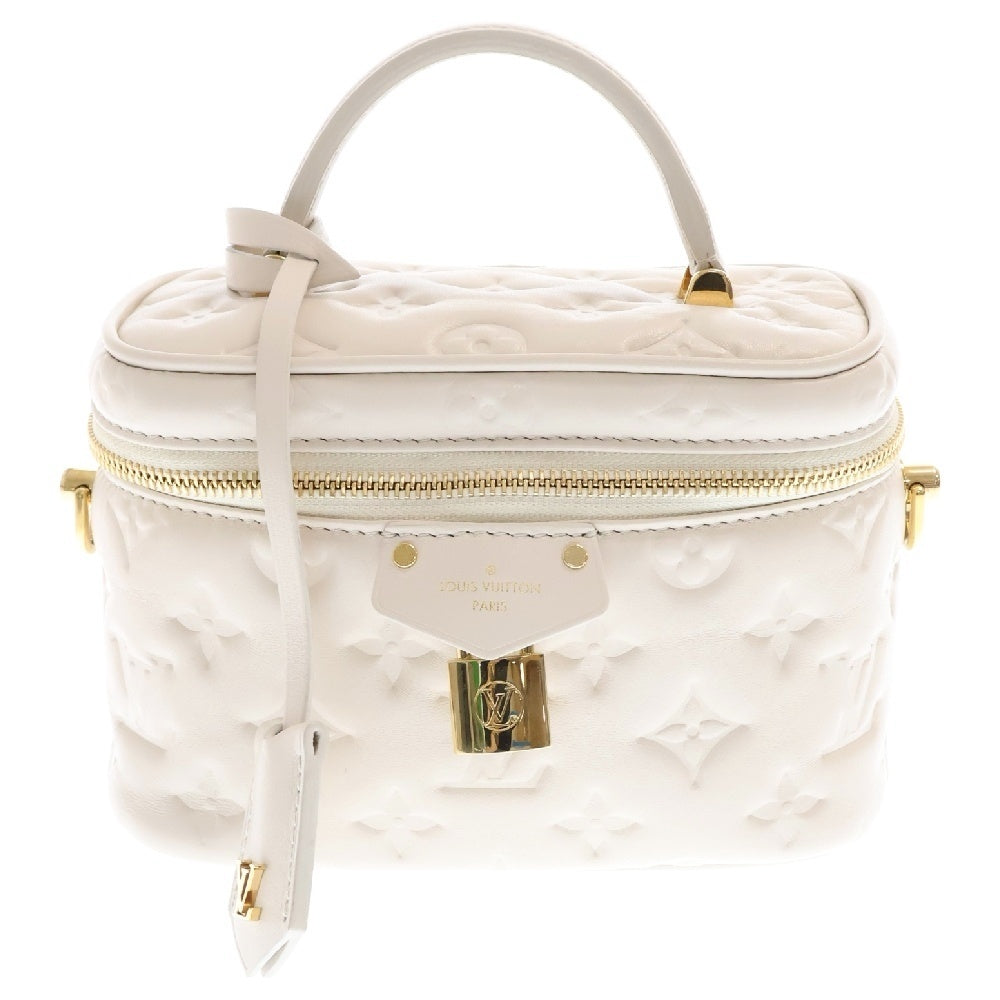 LOUIS VUITTON(ルイヴィトン) ヴァニティ PM クッサン LV パドロック レザーチェーンショルダーバッグ ホワイト M25219