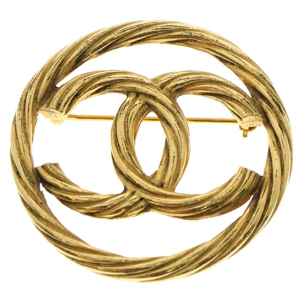 CHANEL(シャネル) ココマーク ブローチ ラウンド ツイスト ゴールド GP アクセサリー