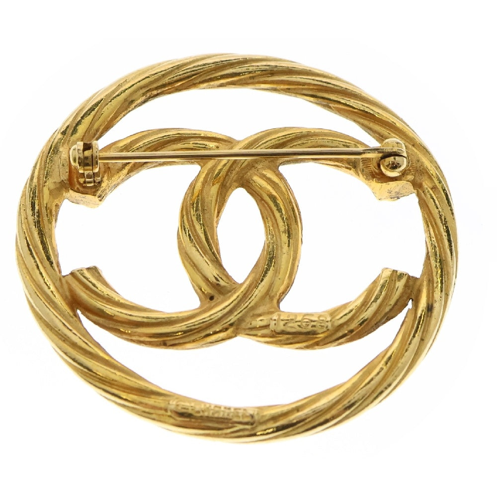 CHANEL(シャネル) ココマーク ブローチ ラウンド ツイスト ゴールド GP アクセサリー