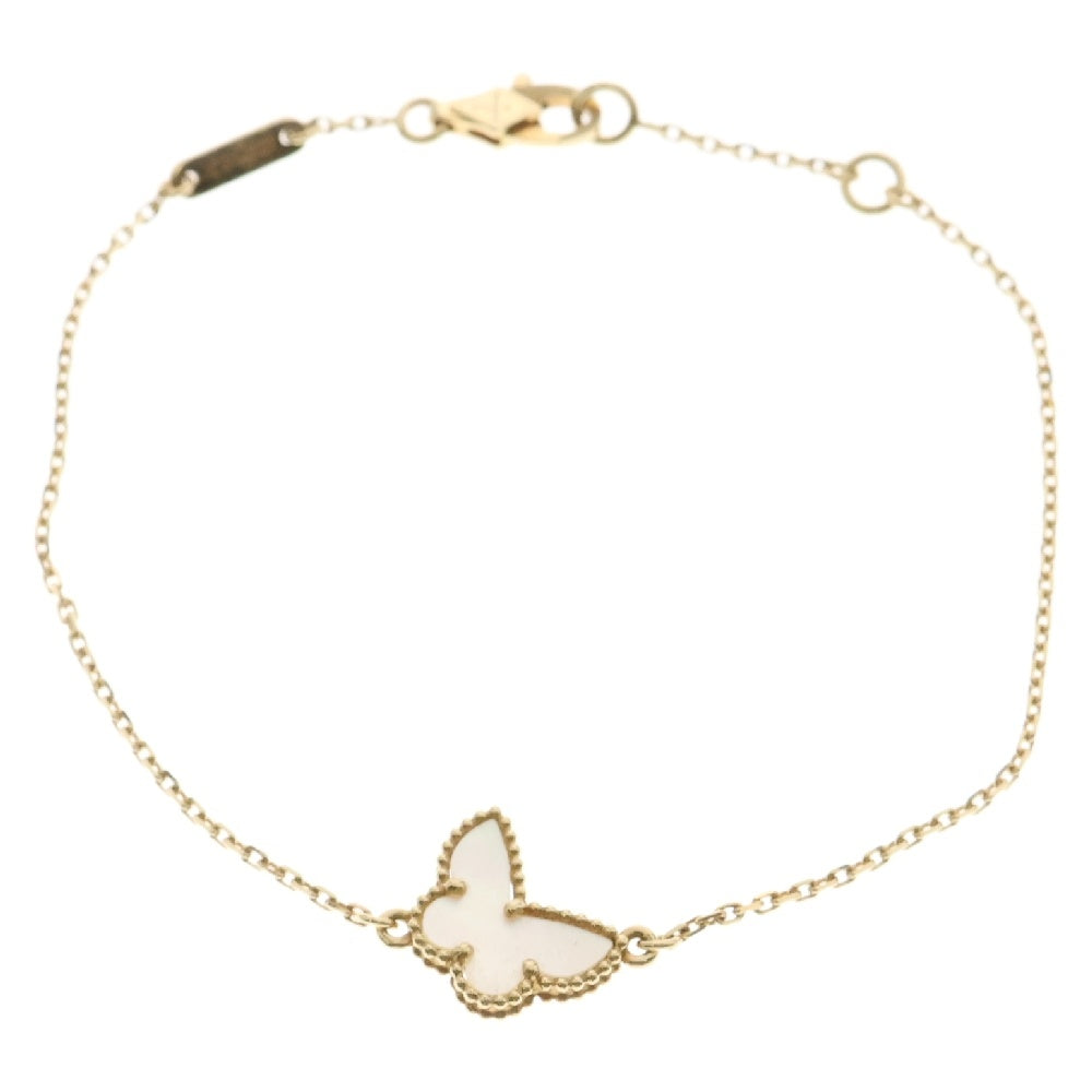 Van Cleef & Arpels(ヴァンクリーフアンドアーペル) スウィートアルハンブラ パピヨン ブレスレット マザーオブパール Au750 K18 YG ゴールド×ホワイト VCARF69000