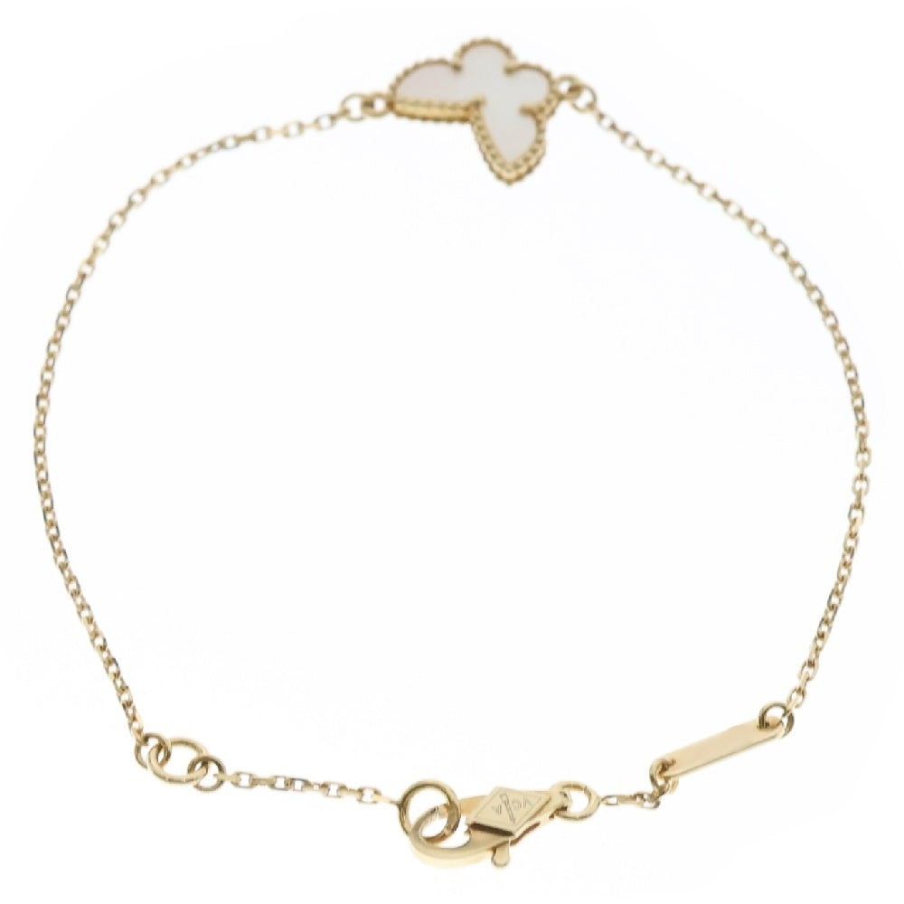 Van Cleef & Arpels(ヴァンクリーフアンドアーペル) スウィートアルハンブラ パピヨン ブレスレット マザーオブパール Au750 K18 YG ゴールド×ホワイト VCARF69000