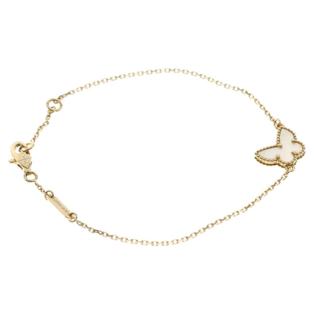 Van Cleef & Arpels(ヴァンクリーフアンドアーペル) スウィートアルハンブラ パピヨン ブレスレット マザーオブパール Au750 K18 YG ゴールド×ホワイト VCARF69000