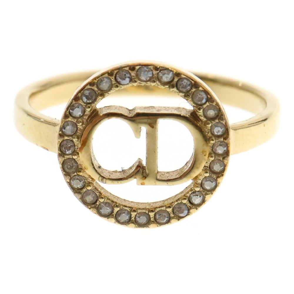 DIOR(ディオール) CDロゴ ラインストーン リング ゴールド GP 指輪 アクセサリー