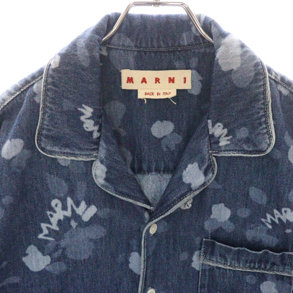 MARNI(マルニ) デニムロゴショートスリーブシャツ 半袖 インディゴ コットン 50 CUJU001711-USCW08
