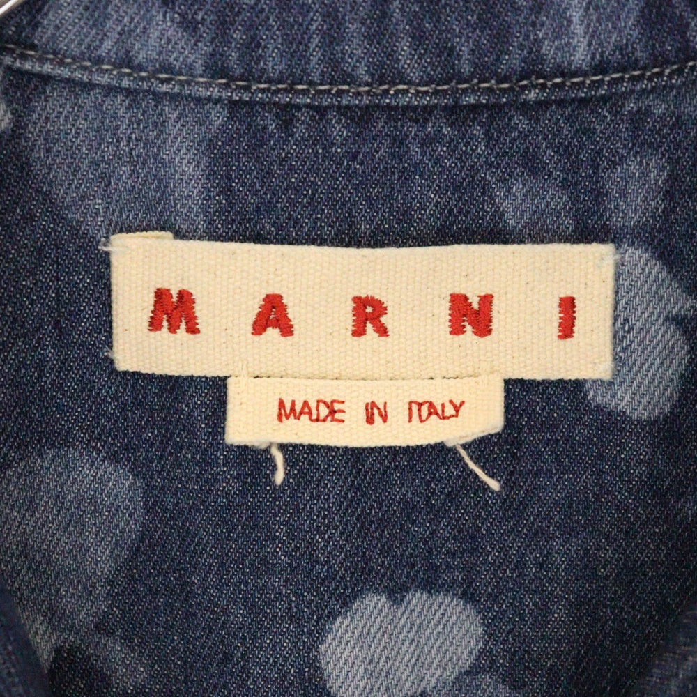 MARNI(マルニ) デニムロゴショートスリーブシャツ 半袖 インディゴ コットン 50 CUJU001711-USCW08