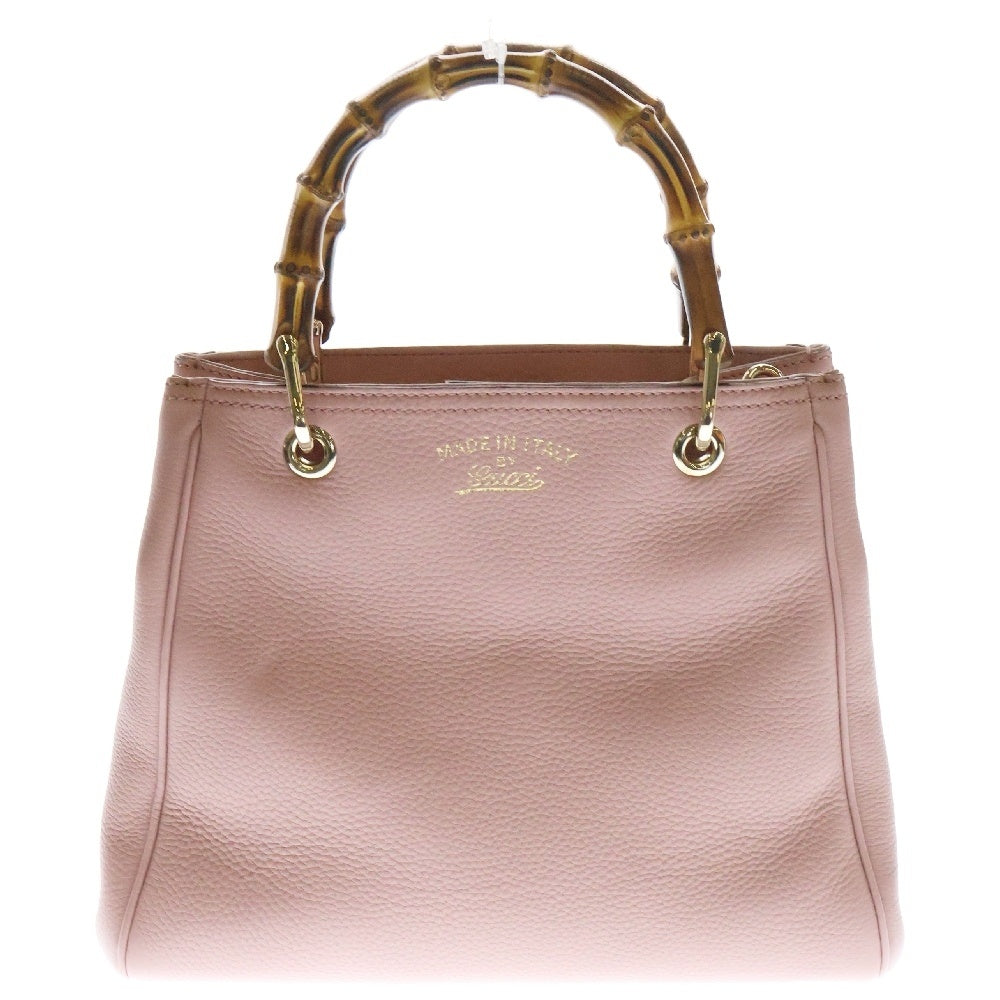 GUCCI(グッチ) バンブー 2WAY ショルダーバッグ ハンドバッグ ピンク レザー 336032
