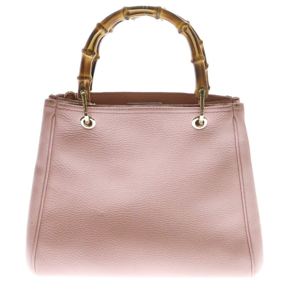 GUCCI(グッチ) バンブー 2WAY ショルダーバッグ ハンドバッグ ピンク レザー 336032