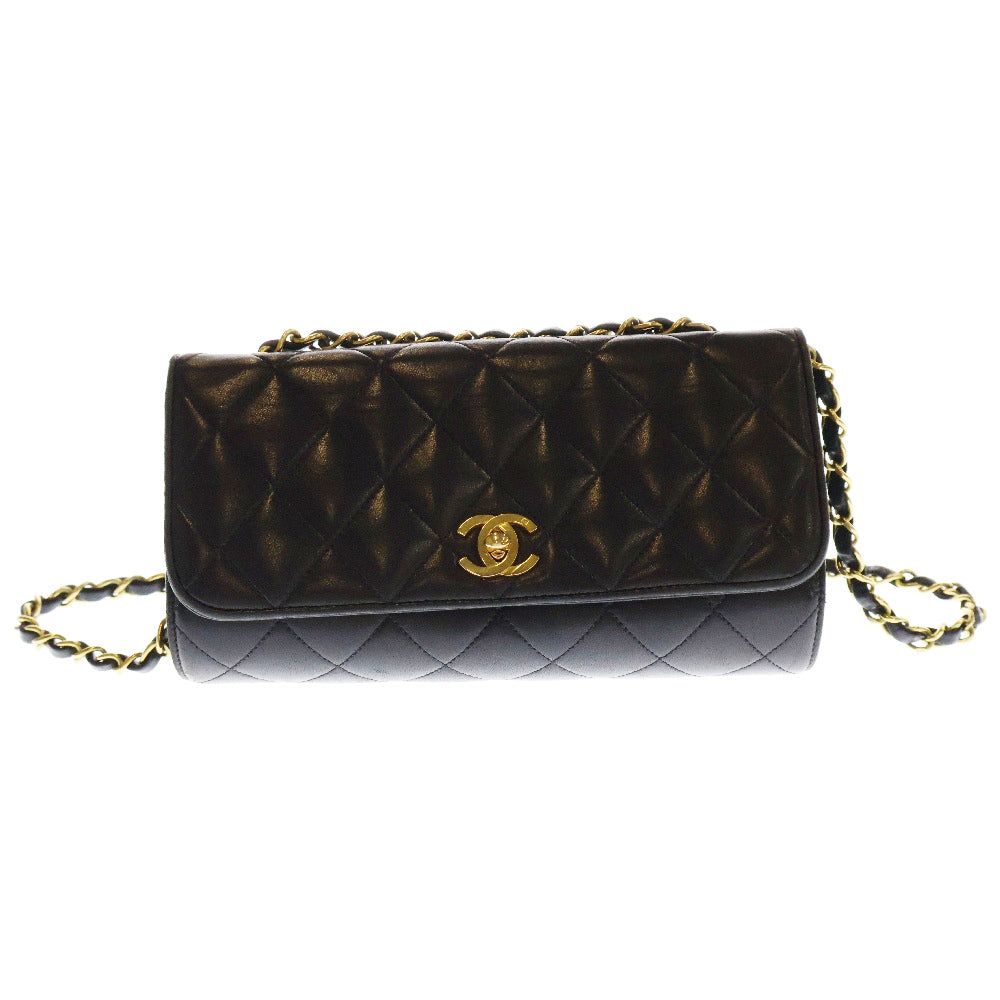 CHANEL(シャネル) マトラッセ チェーンショルダーバッグ ブラック ラムスキン ゴールド金具