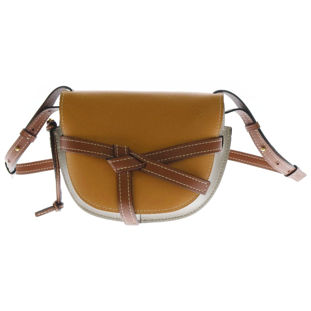 LOEWE(ロエベ) ゲートデュアル バッグ スモール ブラウン レザー ショルダーバッグ