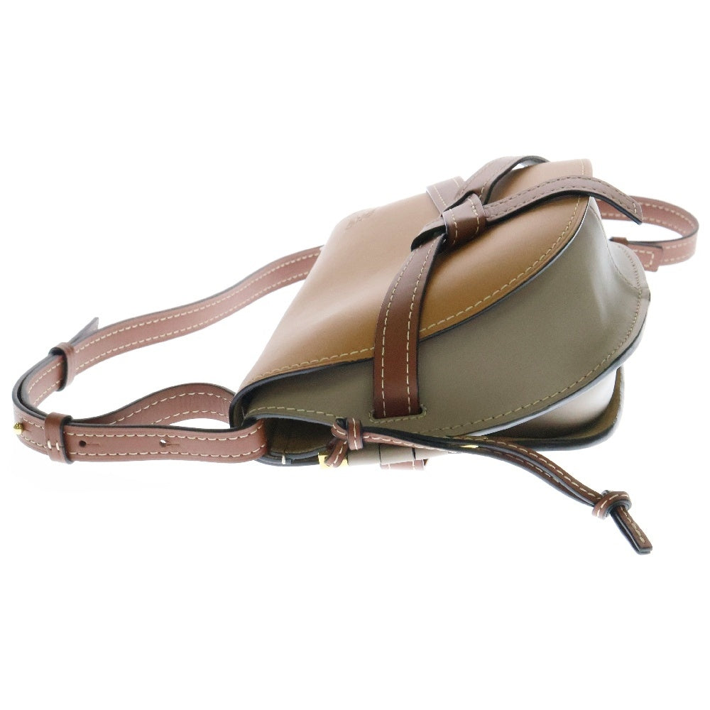 LOEWE(ロエベ) ゲートデュアル バッグ スモール ブラウン レザー ショルダーバッグ