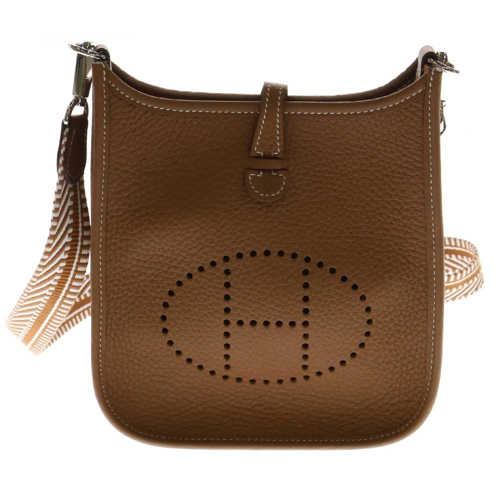HERMES(エルメス) エブリンTPM ショルダーバッグ ゴールド ブラウン トリヨン シルバー金具 K刻印