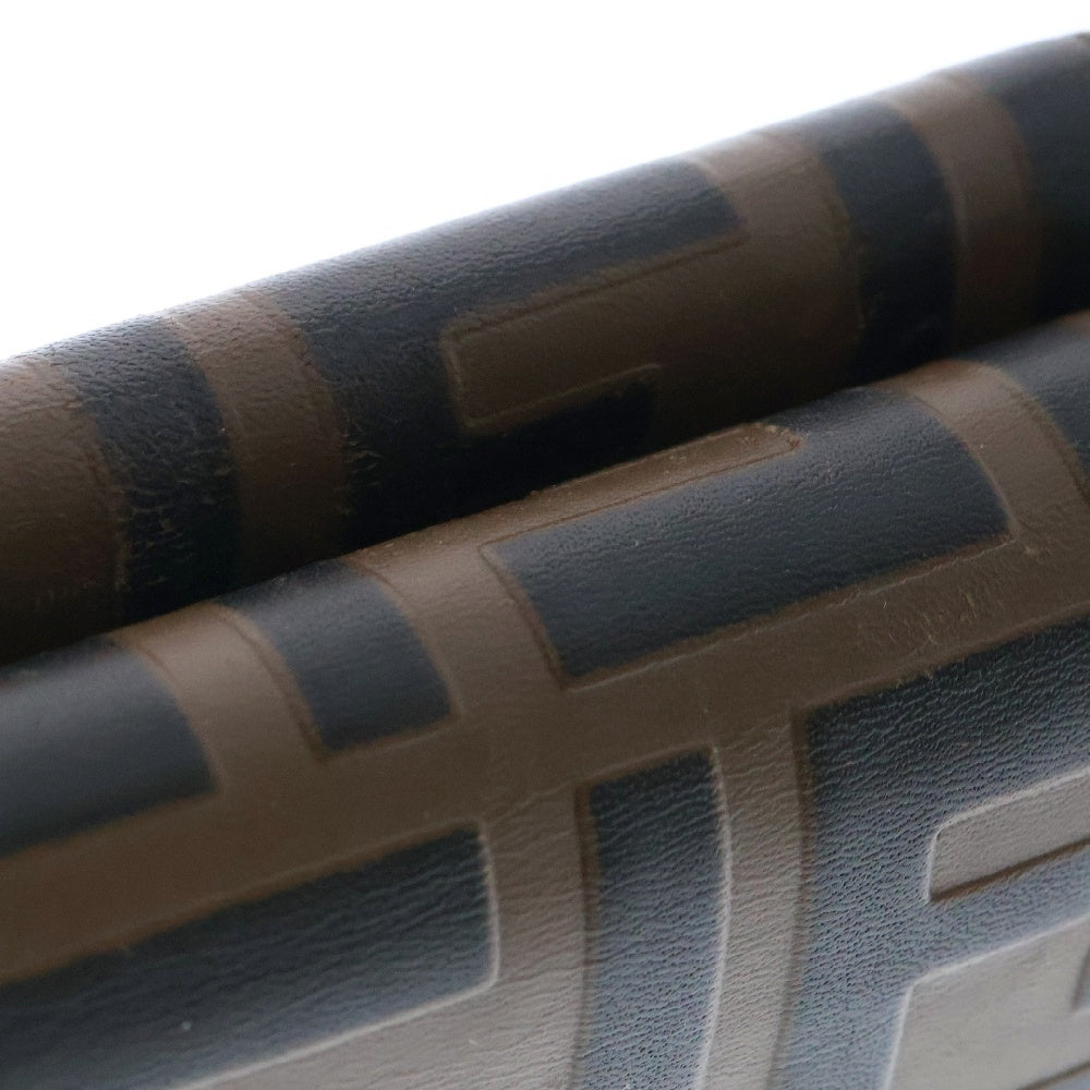 FENDI(フェンディ) FFダイヤモンド 三つ折り財布 コンパクトウォレット ゴールド金具 ブラウン ズッカ柄 レザー 8M0480