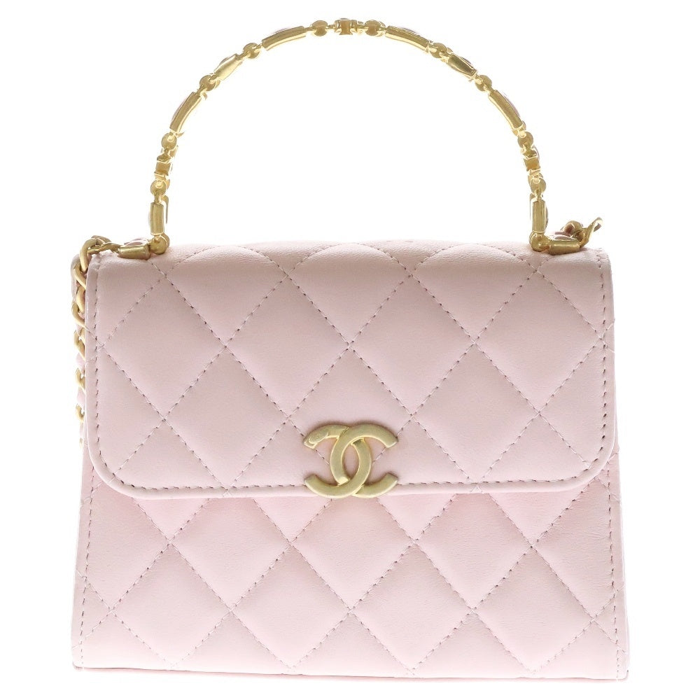 CHANEL(シャネル) マトラッセ ココマーク 2wayチェーンショルダーバッグ ハンドバッグ ピンク ラムスキン ゴールド金具 AP2945