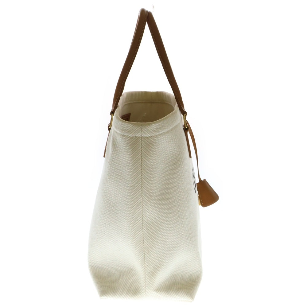 CELINE(セリーヌ) ホリゾンタルカバ ロゴ キャンバストートバッグ ホワイト