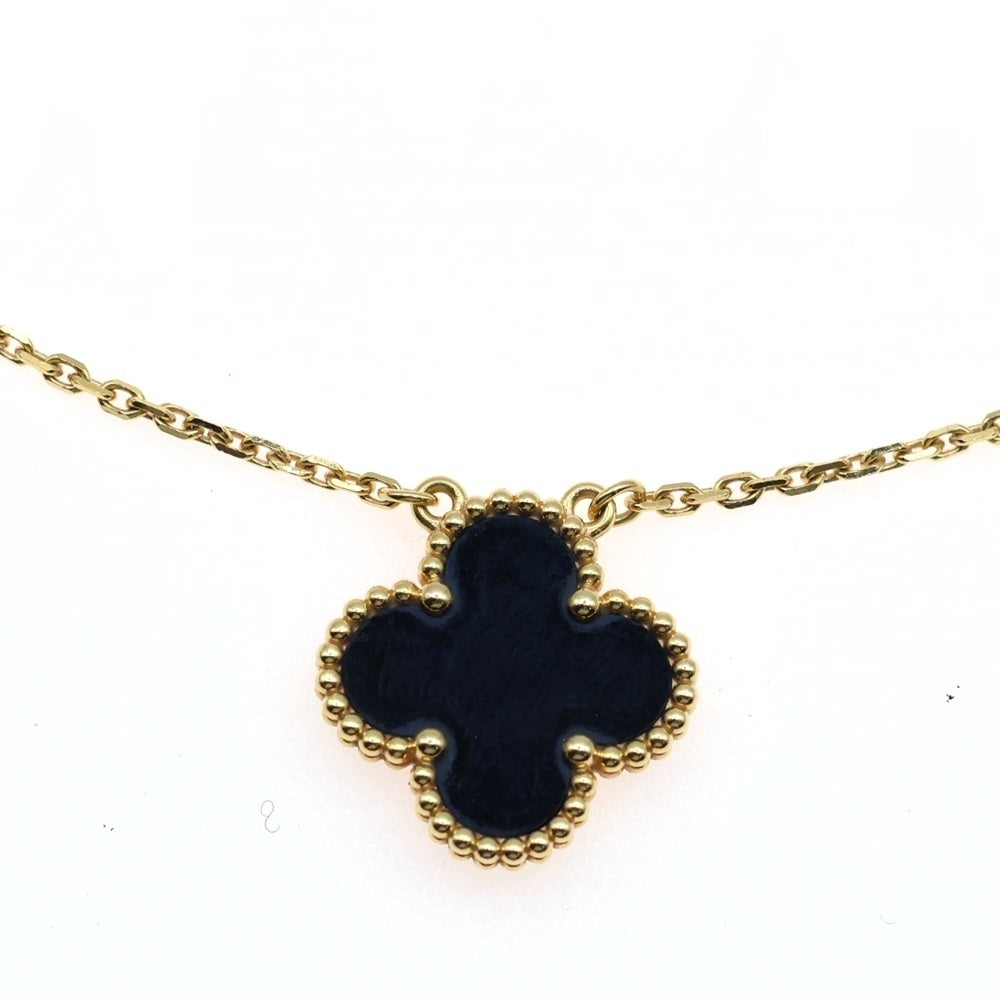 Van Cleef & Arpels(ヴァンクリーフアンドアーペル) ヴィンテージアルハンブラ オニキス ネックレス Au750 ブラック×ゴールド