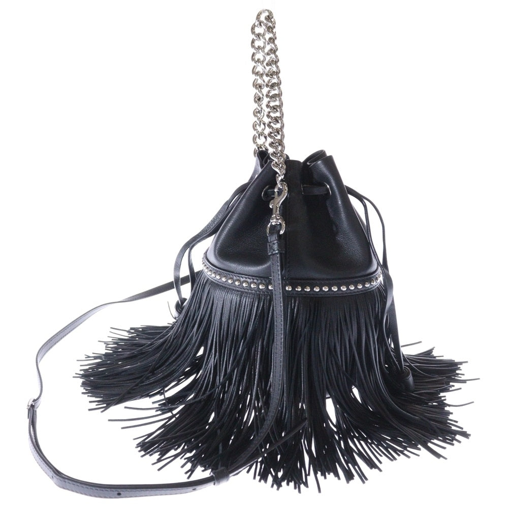 J&M DAVIDSON(ジェイアンドエムデヴィッドソン) FRINGE CARNIVAL PEEKY フリンジ カーニバル ピーキー 2WAY スタッズ レザー ハンド ショルダー バッグ ブラック