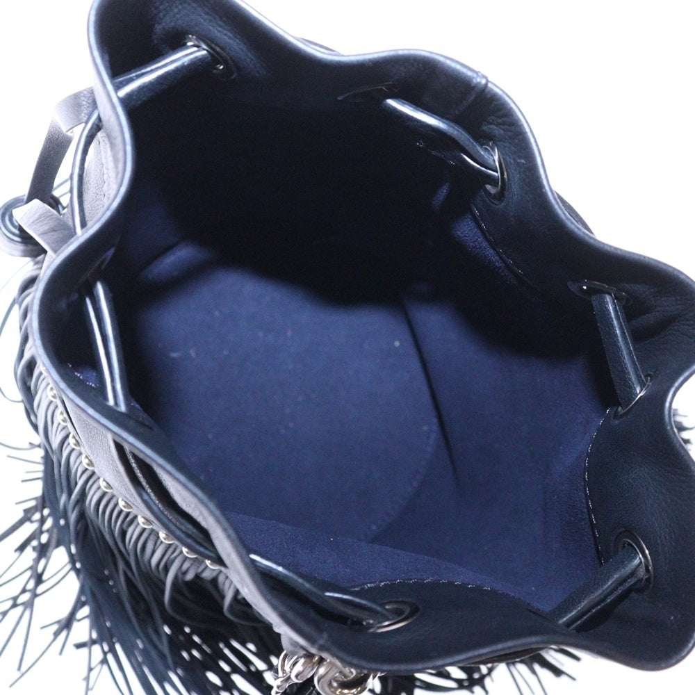 J&M DAVIDSON(ジェイアンドエムデヴィッドソン) FRINGE CARNIVAL PEEKY フリンジ カーニバル ピーキー 2WAY スタッズ レザー ハンド ショルダー バッグ ブラック