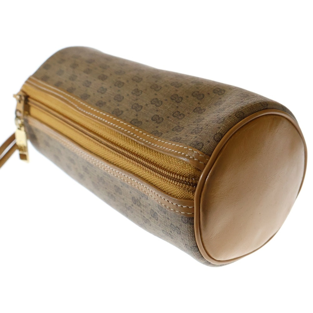 GUCCI(グッチ) マイクロGG ポーチ セカンドバッグ 収納 ブラウン レザー×PVC
