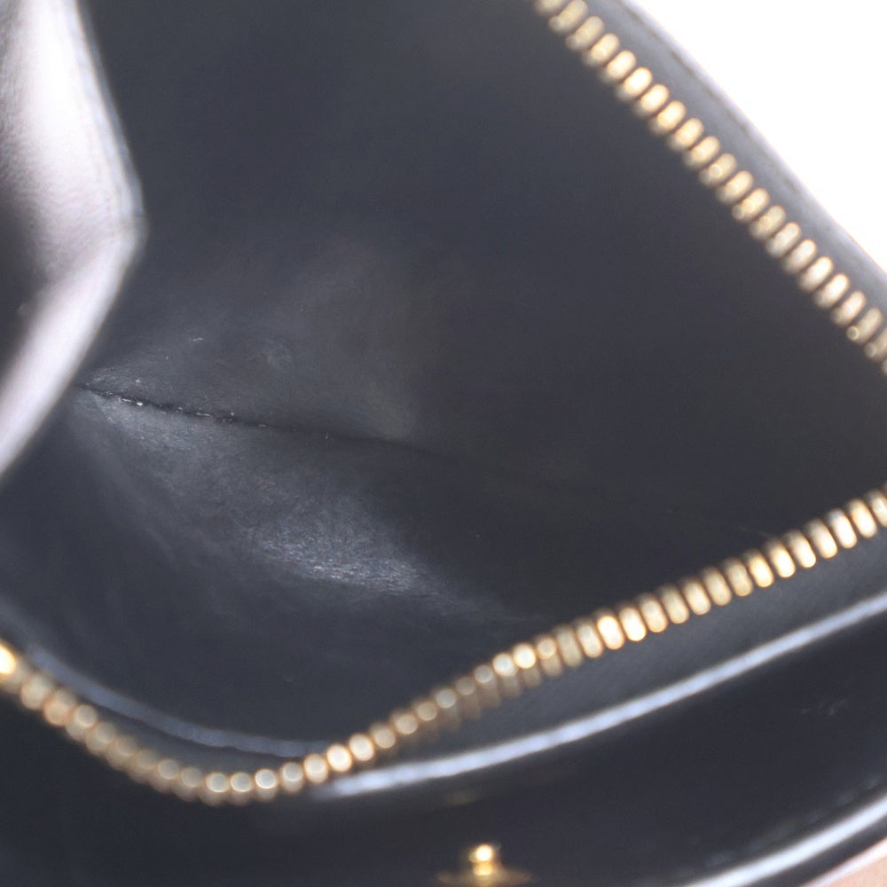 BOTTEGA VENETA(ボッテガヴェネタ) マキシ イントレチャート 2つ折り財布 コンパクトウォレット カードケース ブラック ゴールド金具 レザー 742698VCQC4