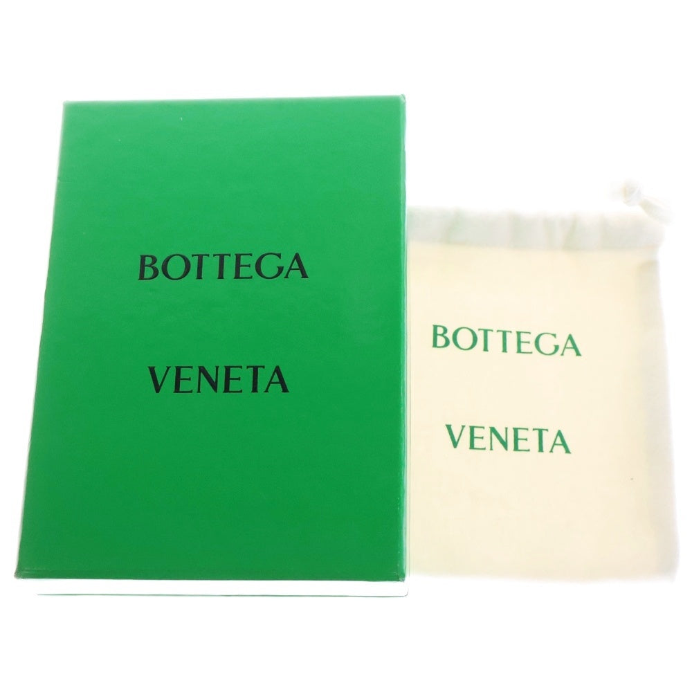 BOTTEGA VENETA(ボッテガヴェネタ) マキシ イントレチャート 2つ折り財布 コンパクトウォレット カードケース ブラック ゴールド金具 レザー 742698VCQC4