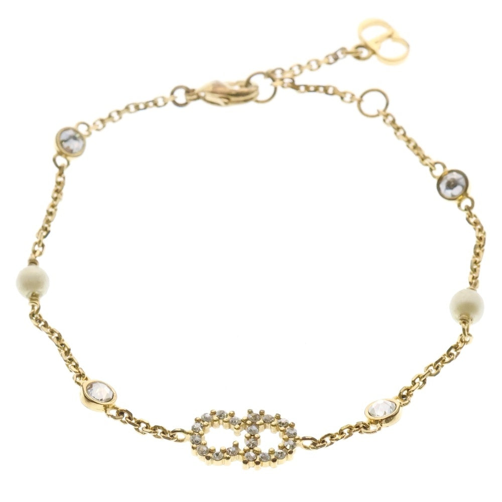 DIOR(ディオール) フェイクパールブレスレット GP ゴールド ロゴ