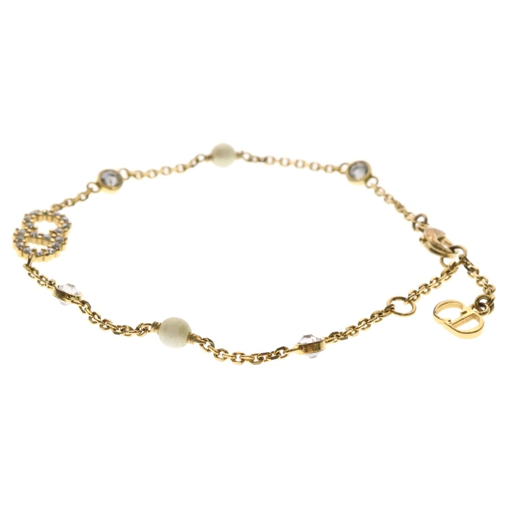 DIOR(ディオール) フェイクパールブレスレット GP ゴールド ロゴ