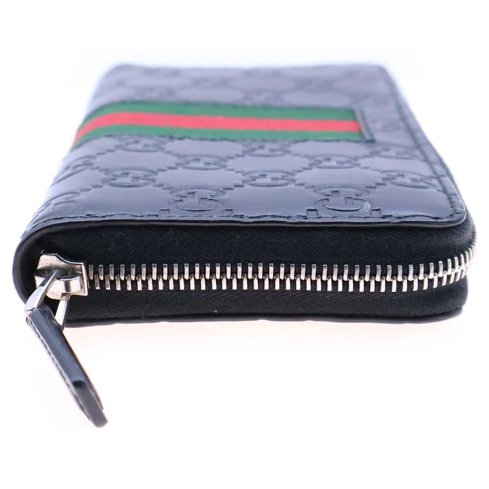 GUCCI(グッチ) シェリーライン グッチシマ ラウンドファスナー長財布 ブラック レザー 408831