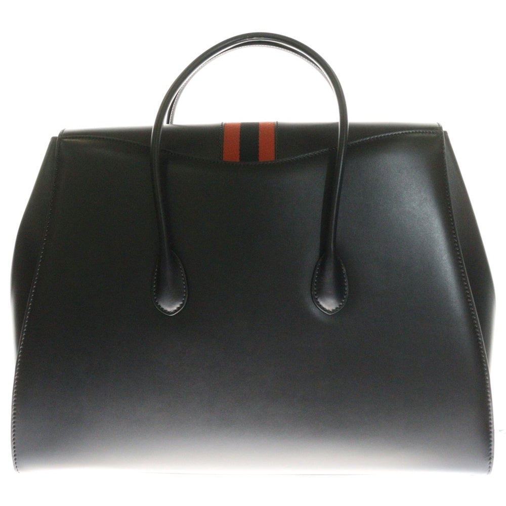 GUCCI(グッチ) シェリーライン ボストンバッグ ブラック レザー トートバッグ 574866